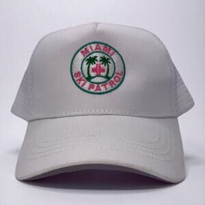 Miami Ski Patrol (Version 1) | White and Pink Snapback | Mad Capper Texas
